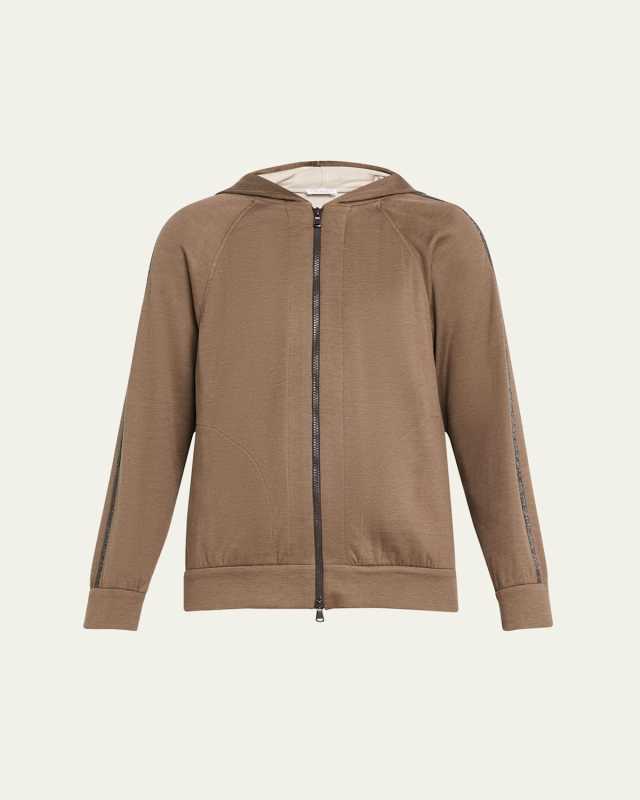 Hooded Monili Trim Spa Cotton Jacket